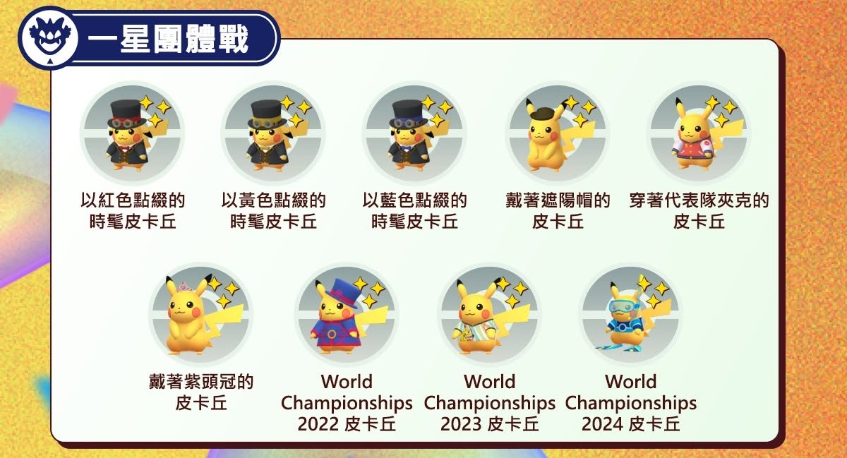 【Pokémon GO】2026週年皮卡丘慶典全解析 - 第2張圖 1星團體戰n
